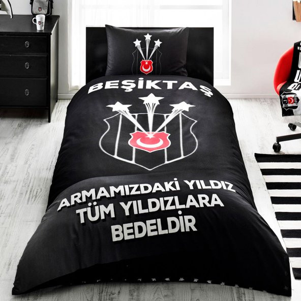 Taç Beşiktaş Şampiyon 3 Yıldız Lisanslı Nevresim Takımı