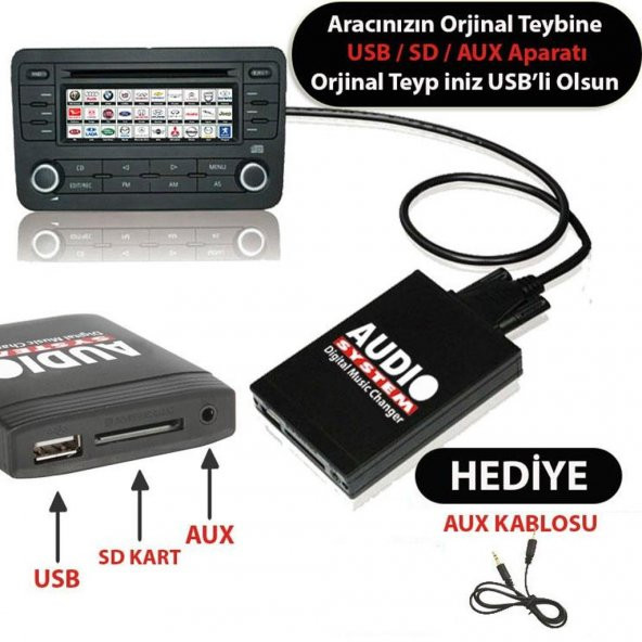 Alpine CDA-7841J USB AUX Aparatı Audio System Alpine