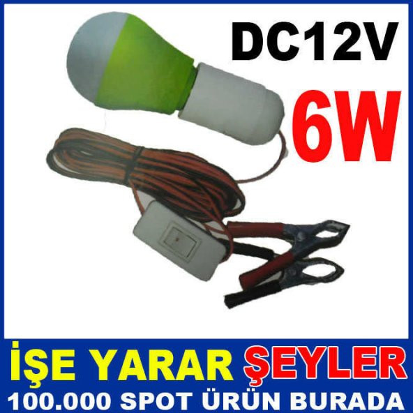 12v ÇOK AMAÇLI KAPAMA DÜĞMELİ SEYYAR LAMBA 6W