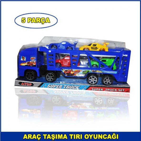 Oyuncak Araba Taşıma Tırı 5 Parça Super Track Set 33x7cm -2
