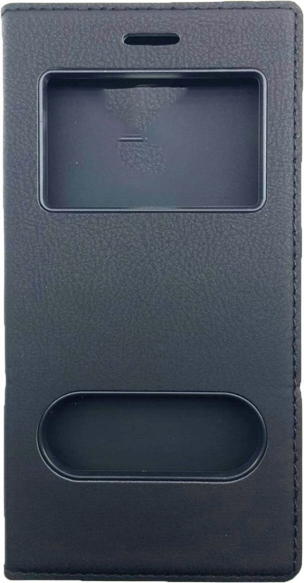 LG Q6 Kılıf Çift Pencereli Kapaklı Deri Dolce + Cam Jelatin - 4