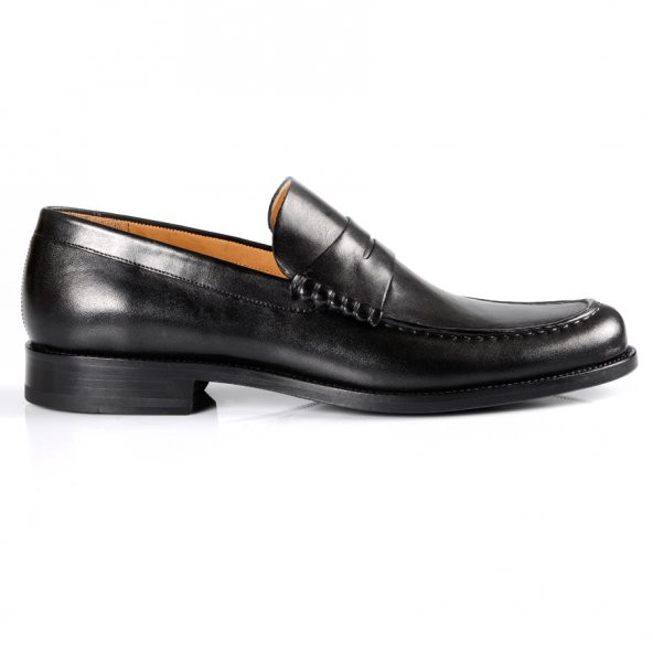 Demarchi Sebata Siyah El Dikişli Loafer Klasik Erkek Ayakkabı