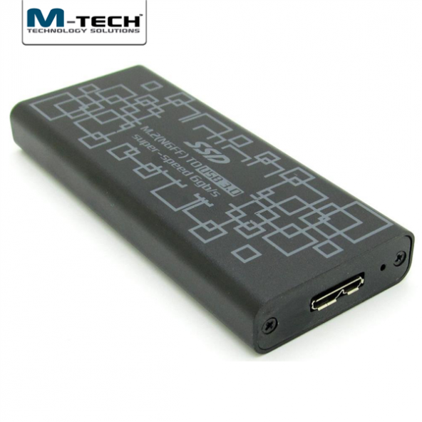 M-TECH M2SSD0056 USB3.0 NGFF M.2 SATA 6Gbps için Harici SSD Disk Kutusu, Siyah