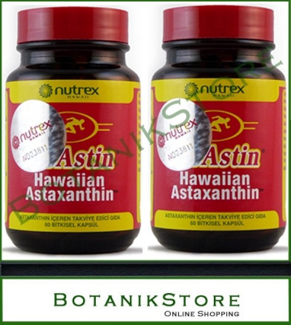 2 ADET NUTREX Astin Hawaiian Astaxanthin 60 Kapsül