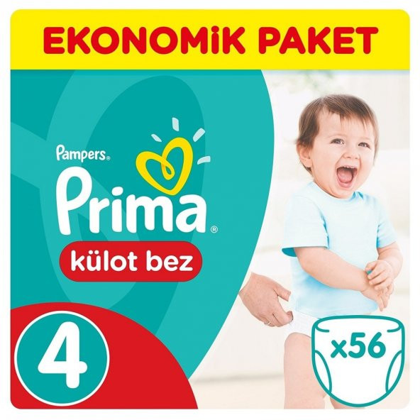 Prima Pants Külot Bebek Bezi Jumbo Maxi 4 Beden 56´lı 8-14 Kg
