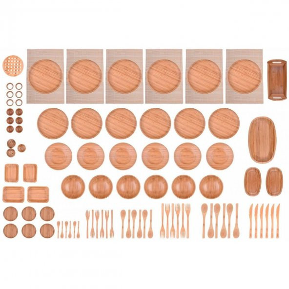 Bambum Nobel 96 Parça Bambu Yemek Takımı - 3