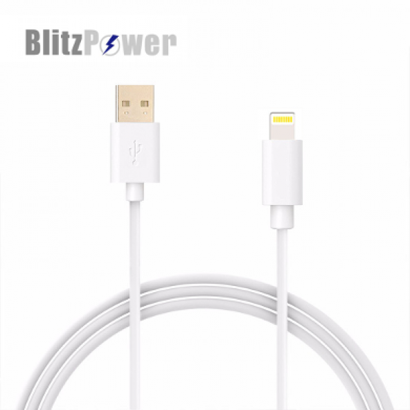 BlitzPower Örgülü lightning USB data şarj Kablosu iPhone 1 metre