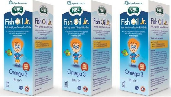 NBL_Fish Oil Jr. Çocuk Balık Yağı 150 ml - 3 KUTU Skt : 08/2019