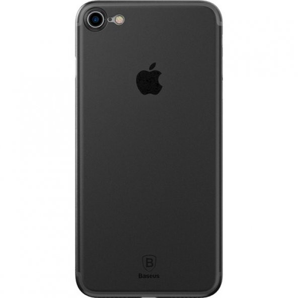 Baseus Apple iPhone 7 Silikon Kılıf Açık Siyah + Ekran Koruyucu