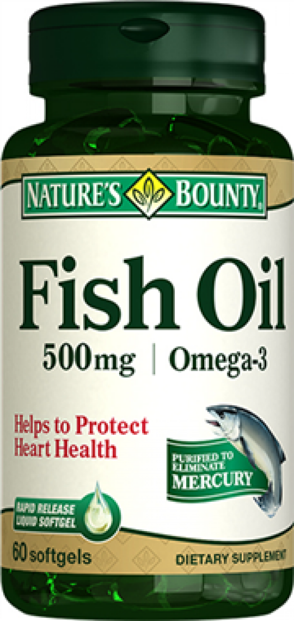 Natures Bounty Fish Oil 500 mg SKT : 11/2020