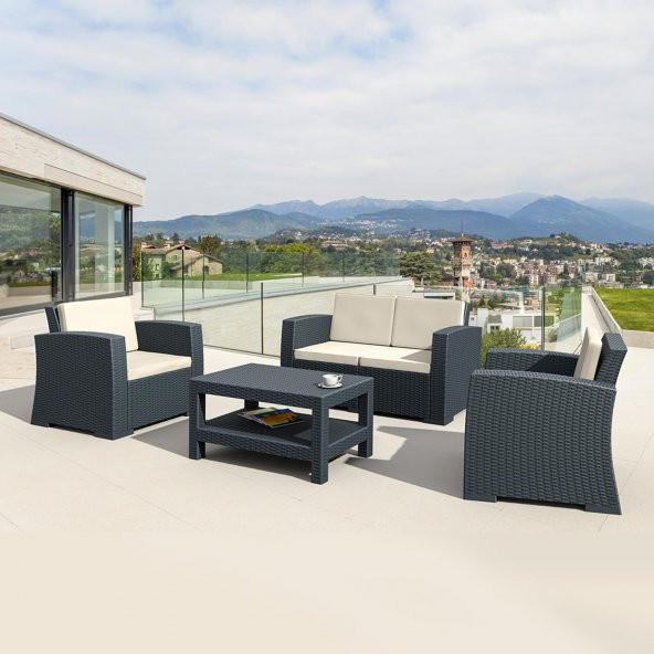 Siesta Rattan Monaco Lounge Bahçe Balkon Koltuk Seti