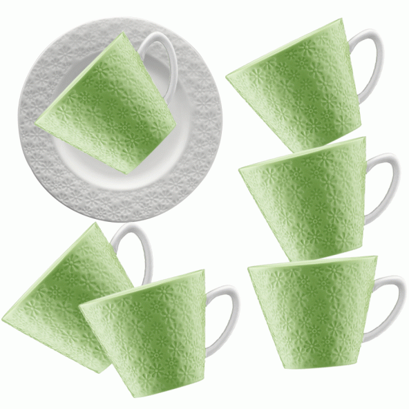 Kütahya Porselen Kahve Fincanı Yeşil