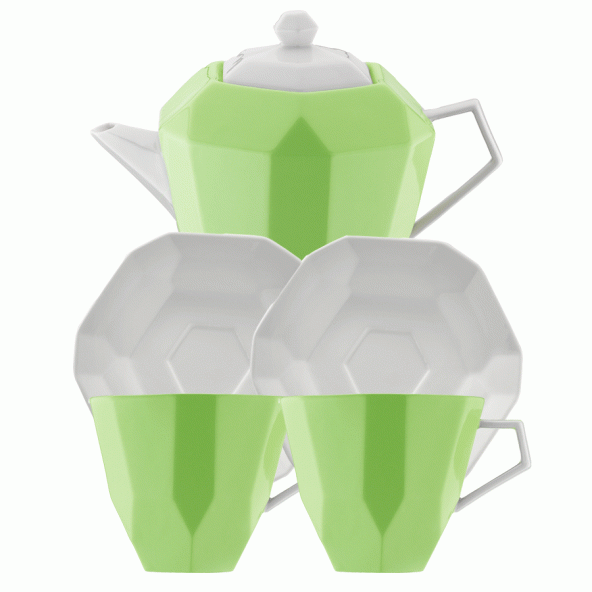 Kütahya Porselen Çay Seti Yeşil