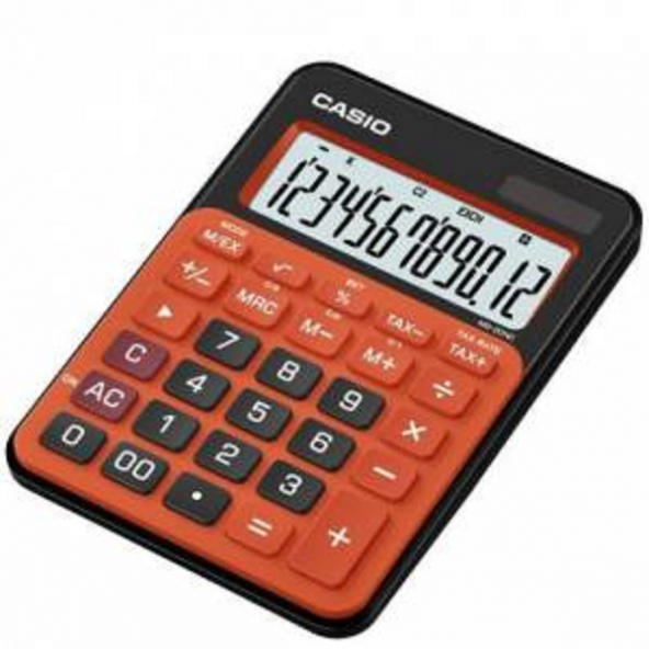 Casio Ms-20Nc-Rg 12 Hane Hesap Makinesi Turuncu
