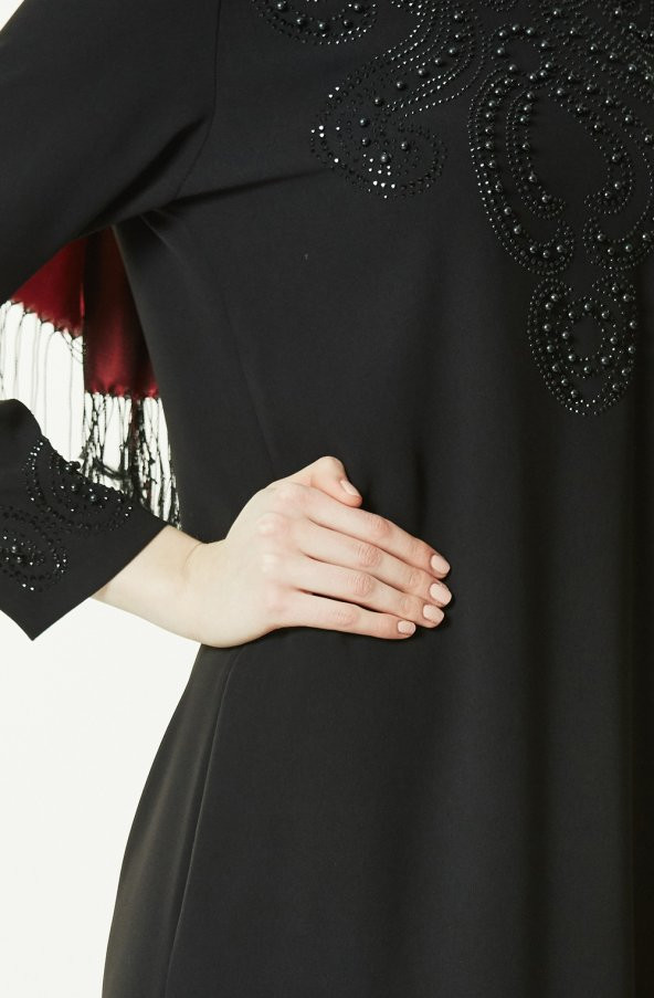 BAYAN BUYUK BEDEN ELBISE,LASER VE TAS ISLEMELİ ABIYE - 3