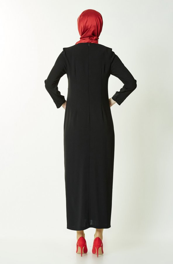 BAYAN BUYUK BEDEN ELBISE,LASER VE TAS ISLEMELİ ABIYE - 4