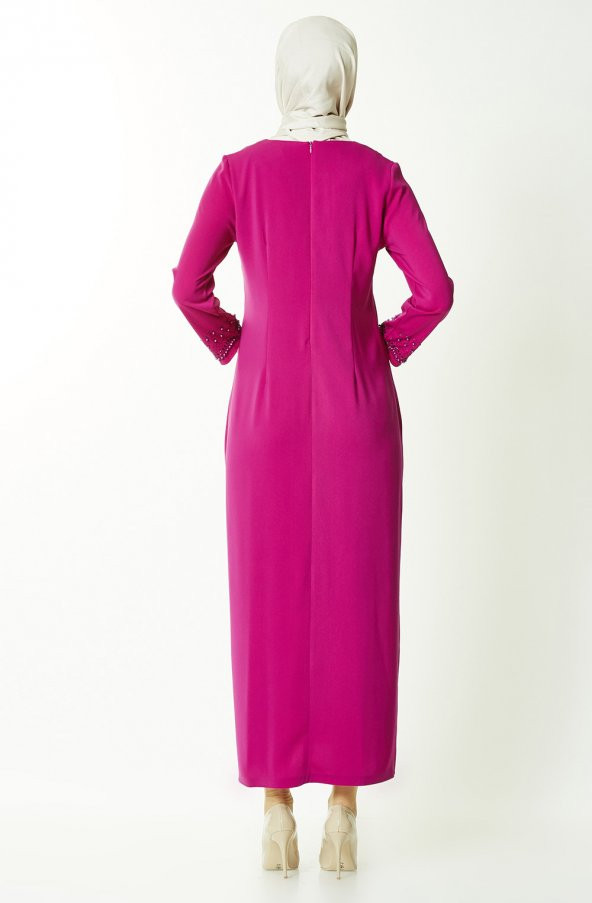 BAYAN BUYUK BEDEN ELBISE,TAS ISLEMELI,ABIYE SORALLİNE 1104 FUJYA - 3