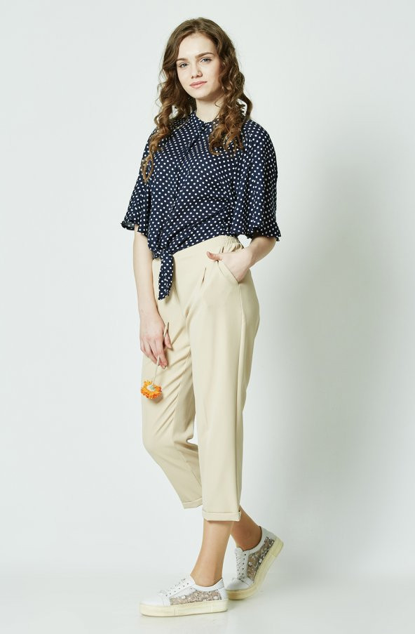 BAYAN BULUZ PUANTIYELI ONDEN BAGLAMALI 4188 LACİVERT SORALLİNE - 2