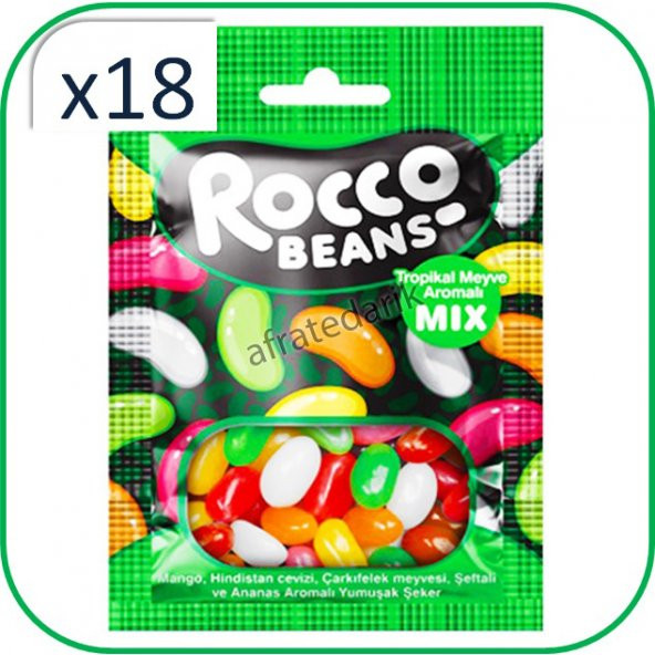 Rocco Beans Tropik Meyveli Yumuşak Şekerleme 40 Gr - 18 Adet
