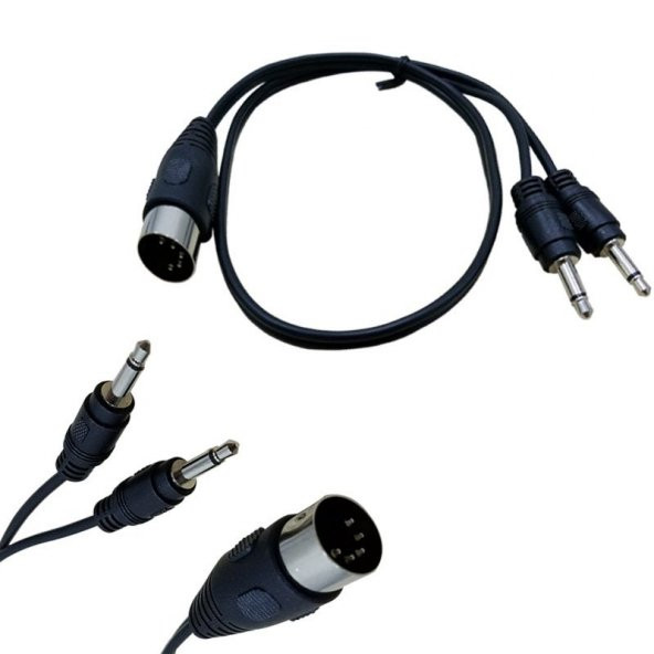 5 Pin Dın Erkek to 2X3,5mm Stereo Ses Kablosu - 1,5Metre