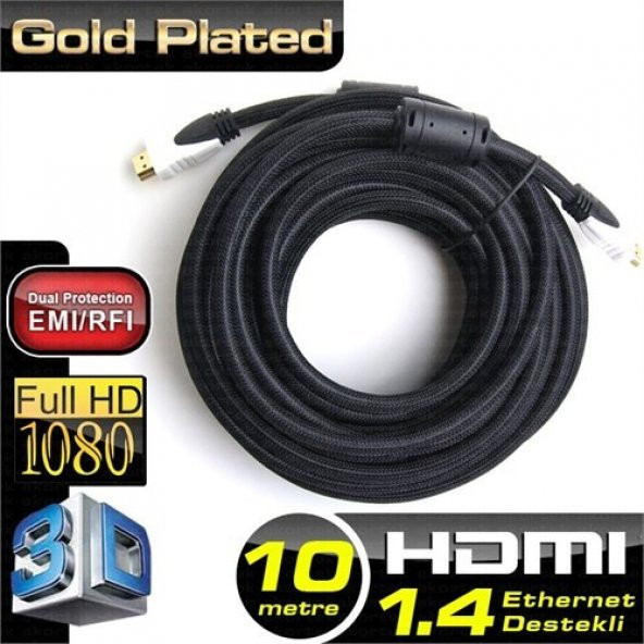 DARK 10m, HDMI 4K / 3D, Ağ Destekli, Kılıflı, Dual Molding, A