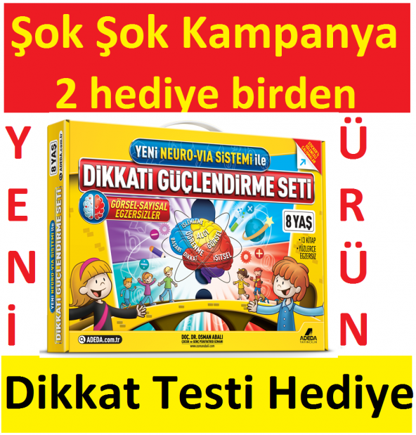8 Yaş Dikkati Güçlendirme Seti Adeda Yayınları Yeni Süper Fiyat!!