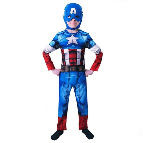 Kaptan Amerika Avengers Kostüm 3-4 Yaş