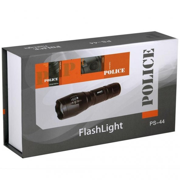 Police T6 Zoom Şarjlı Alüminyum Led El Feneri Flashlight PS-44