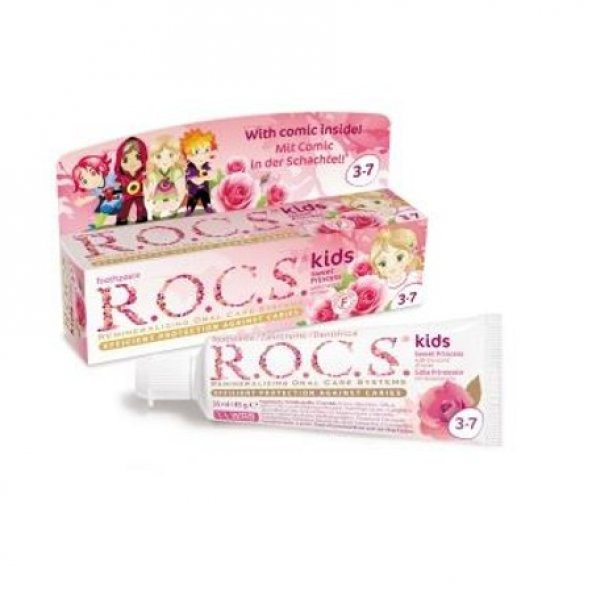 ROCS Kids 3-7 Yaş Sweet Princes Diş Macunu Gül Tadında