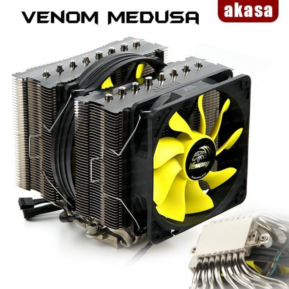 AKASA AK-CC4010HP01 VENOM MEDUSA 14CM FANLI İŞLEMCİ FANI