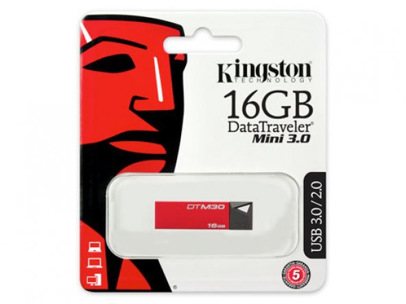KINGSTON DTM30R/16GB 16GB DATATRAVELER MINI KIRMIZI USB 3.0 FLASH
