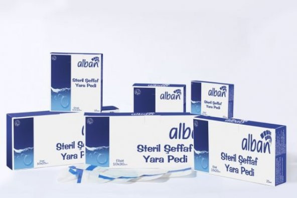 YARA PEDİ ŞEFFAF STERİL ALBAN 10X20 CM 25 ADET ÜCRETSİZ KARGO