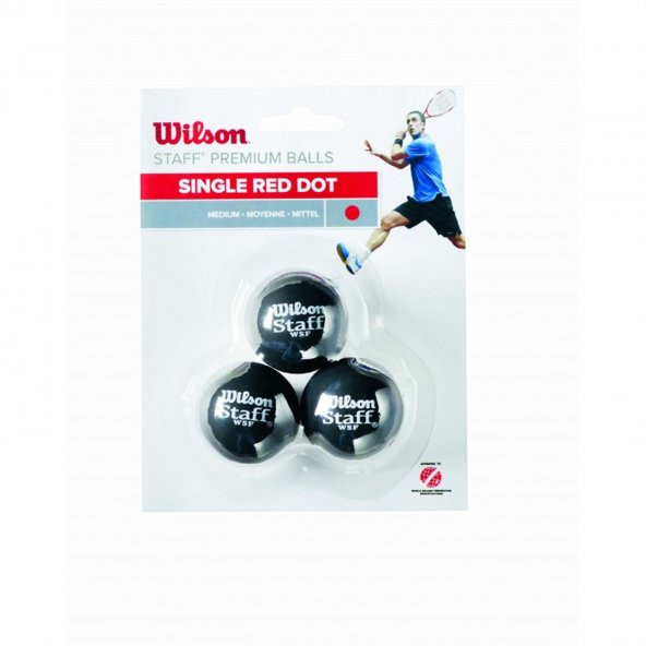 Wilson Squash Topu Staff Squash 3 Ball Red Dot TOPSQSWIL007