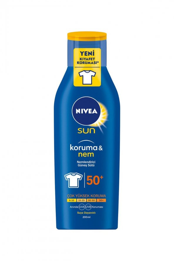 Nıvea Sun Koruma & Nem Spf 50+ Nemlendirici Güneş Sütü 200ml