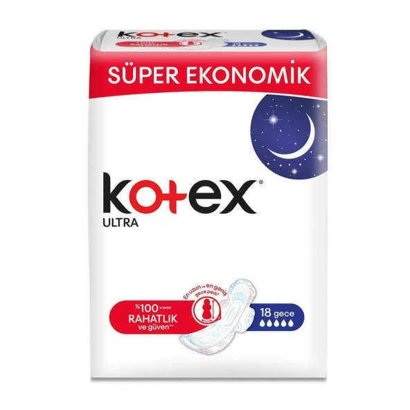 Kotex Ultra Süper Ekonomik Gece 18 Li Delist