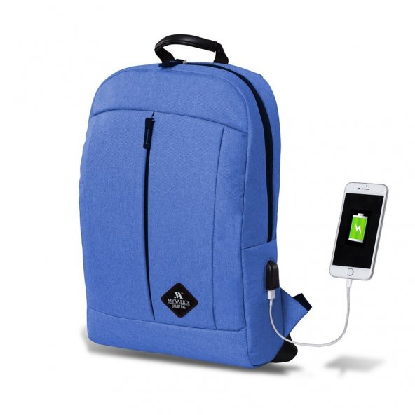 My Valice Smart Bag GALAXY Usb Şarj Girişli Notebook Sırt Çantası Mavi