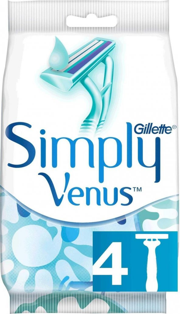 Gillette Venus 2 Simply Kullan At Kadın Traş Bıçağı 4 Lü