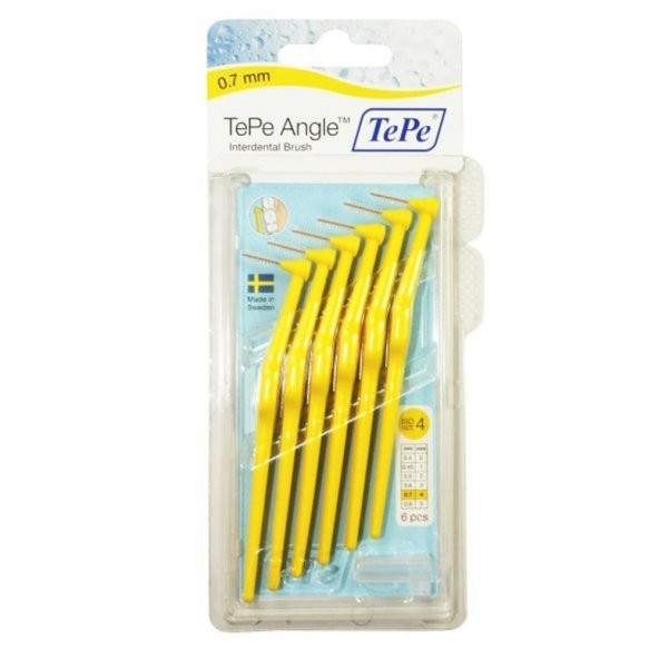 Tepe Angle Saplı Arayüz Fırçası Sarı 0,7 Mm 6 Lı