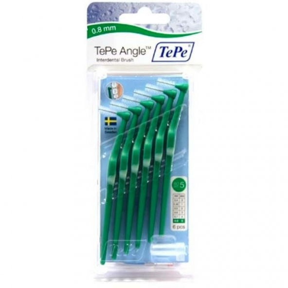 Tepe Angle Saplı Arayüz Fırçası Yeşil 0,8 Mm 6 Lı