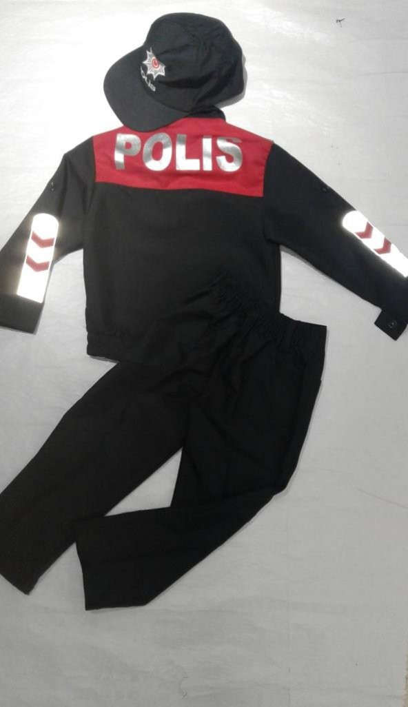 ÇOCUK POLİS KIYAFETİ / KOSTÜM ÇOCUK 3 PARÇA CEKET+PANTOLON+ŞAPKA - 2