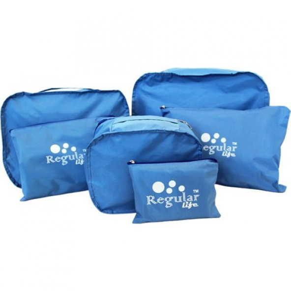 Bavul Organizatör, Su Geçirmez Valiz Düzenleyici 6'lı Set Mavi