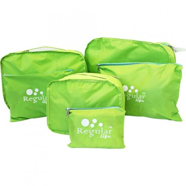 Bavul Organizatör, Su Geçirmez Valiz Düzenleyici 6'lı Set Yeşil
