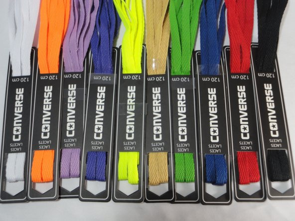 Converse 120 cm, 10 adet farklı renk ve desenlerde bağcık