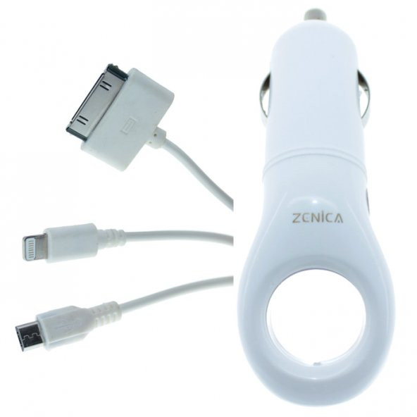 Asus ZenFone C ZC451CG Araç Şarj Aleti Universal Çoklu Kablo iphone Micro USB ipad Lightning ışıklı Yüksek Amper