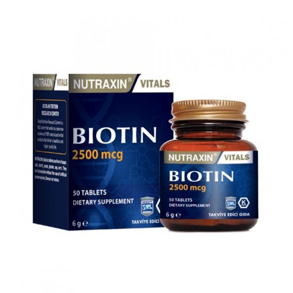 Nutraxin Biotin 2500 mcg 50 Tablet Skt 11-2020