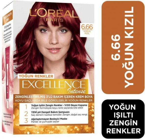 Loreal Excellence Intense Saç Boyası 6.66 Yoğun Kızıl