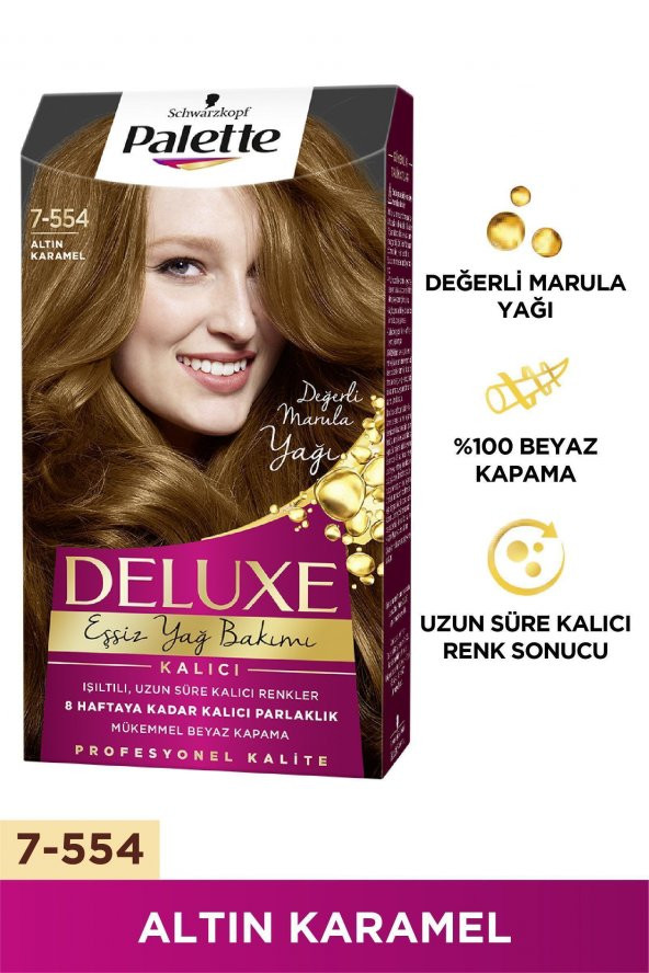 Palette Deluxe Saç Boyası 7-554 Altın Karamel
