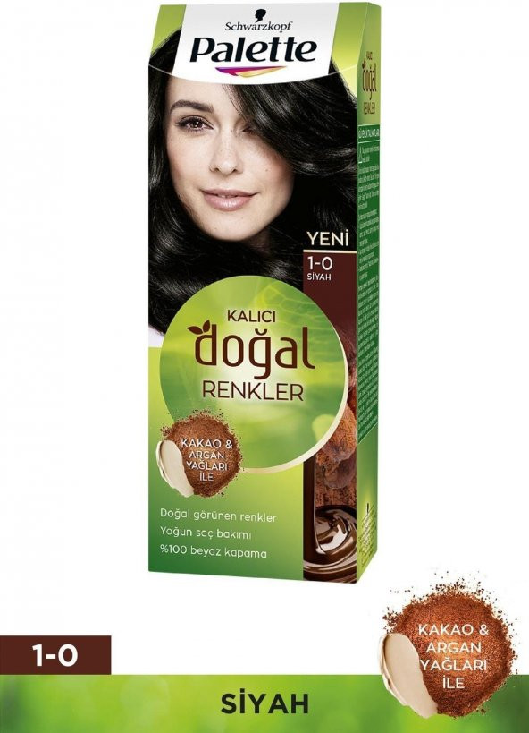 Palette Natural Doğal Renkler Saç Boyası 1-0 Siyah