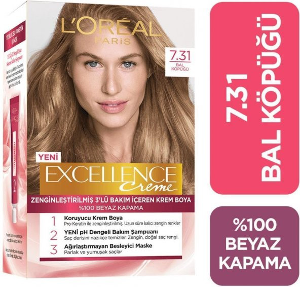 Loreal Excellence Creme Saç Boyası 7.31 Bal Köpüğü