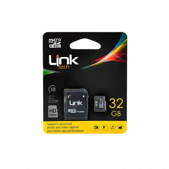 LinkTech 32GB Micro SDHC Ultra M105 Hafıza Kartı Class 10 + Adapt